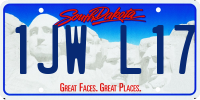 SD license plate 1JWL17