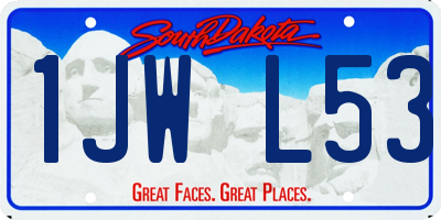 SD license plate 1JWL53