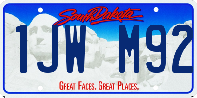 SD license plate 1JWM92