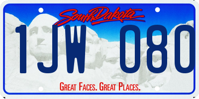 SD license plate 1JWO80