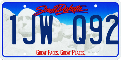 SD license plate 1JWQ92