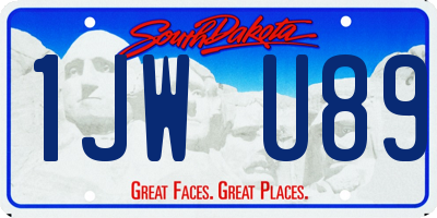 SD license plate 1JWU89