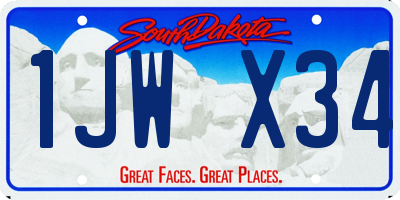 SD license plate 1JWX34