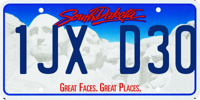 SD license plate 1JXD30