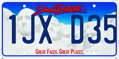 SD license plate 1JXD35