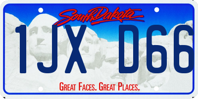 SD license plate 1JXD66