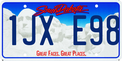 SD license plate 1JXE98