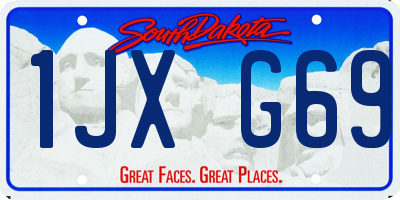 SD license plate 1JXG69