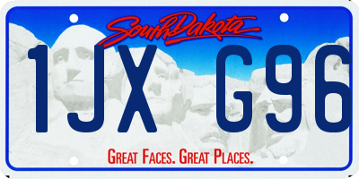 SD license plate 1JXG96