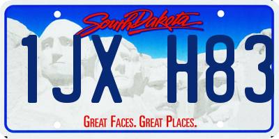 SD license plate 1JXH83