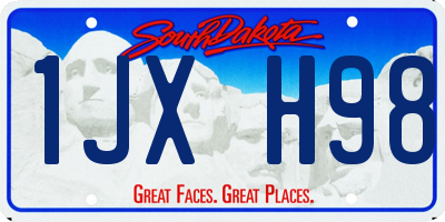 SD license plate 1JXH98