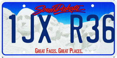 SD license plate 1JXR36