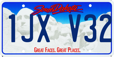 SD license plate 1JXV32