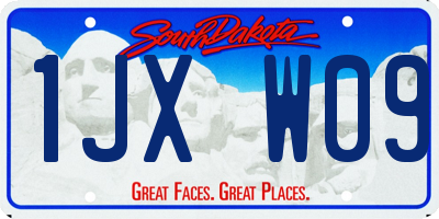 SD license plate 1JXW09