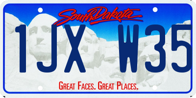SD license plate 1JXW35