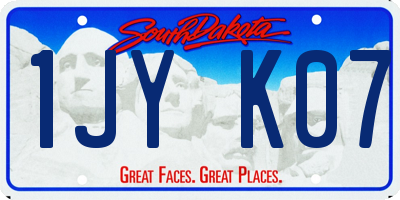 SD license plate 1JYK07