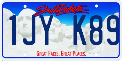 SD license plate 1JYK89