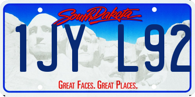 SD license plate 1JYL92