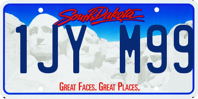 SD license plate 1JYM99
