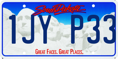 SD license plate 1JYP33