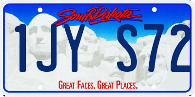 SD license plate 1JYS72