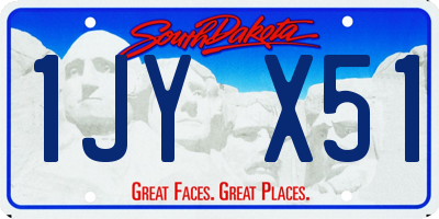 SD license plate 1JYX51
