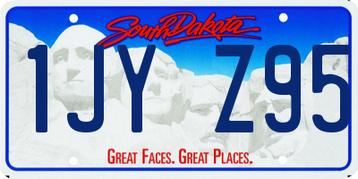 SD license plate 1JYZ95