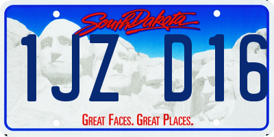 SD license plate 1JZD16