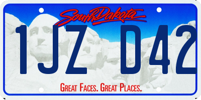 SD license plate 1JZD42
