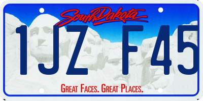 SD license plate 1JZF45