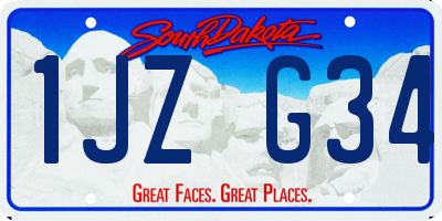 SD license plate 1JZG34