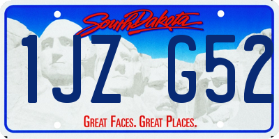 SD license plate 1JZG52