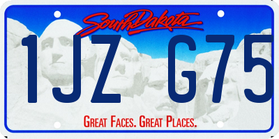 SD license plate 1JZG75