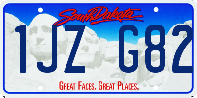 SD license plate 1JZG82