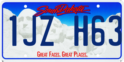 SD license plate 1JZH63