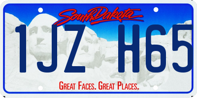 SD license plate 1JZH65