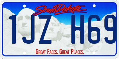 SD license plate 1JZH69