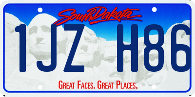 SD license plate 1JZH86