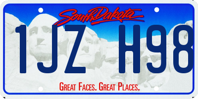 SD license plate 1JZH98