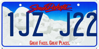 SD license plate 1JZJ22