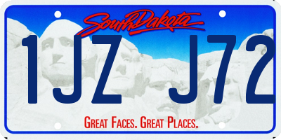 SD license plate 1JZJ72