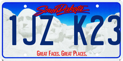 SD license plate 1JZK23