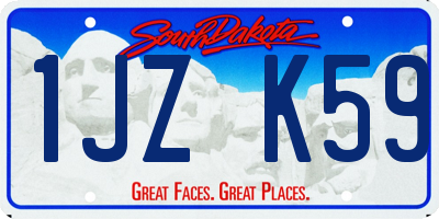 SD license plate 1JZK59
