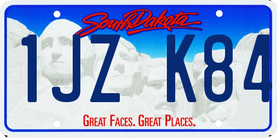 SD license plate 1JZK84