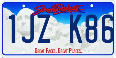 SD license plate 1JZK86