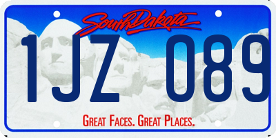 SD license plate 1JZO89