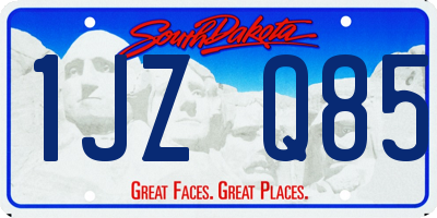 SD license plate 1JZQ85