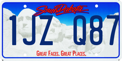 SD license plate 1JZQ87