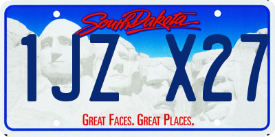 SD license plate 1JZX27