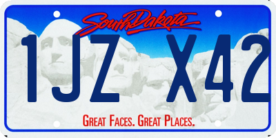 SD license plate 1JZX42